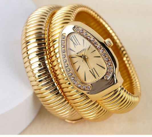 Serpenti Snake Watch Golden With Golden Dial